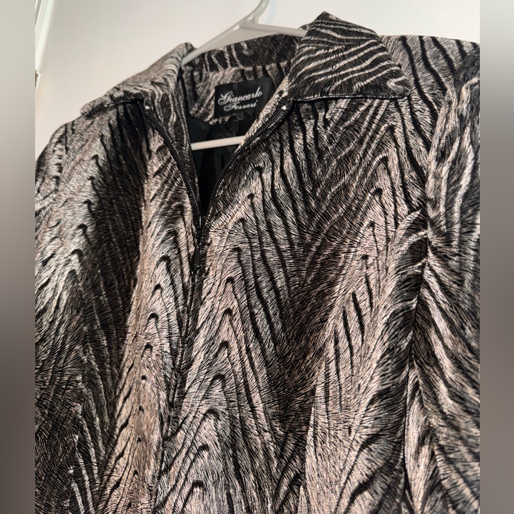 Vintage Giancarlo Ferrari Black and Silver Jacket